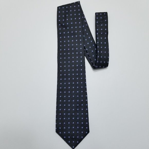 Brooks Brothers 346 Neck Tie - Black W/Blue Square - Picture 8 of 8